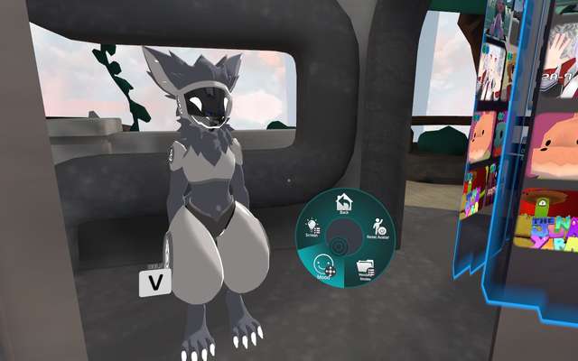 Screenshot of the avatar in-game with the expression menu open